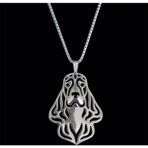 HOT Sale Hollow Pet Pendant English Cocker Spaniel Necklace for women cute charm christmas gift fashion pretty jewelry