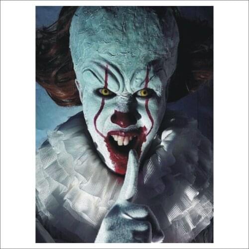 Full Square Drill 5D DIY Diamond Painting "Horror clown" 3D Embroidery Cross Stitch Mosaic Rhinestone Home Decor T347
