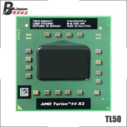 AMD Turion 64 X2 Mobile technology TL-50 TL 50 TL50 1.6 GHz Dual-Core Dual-Thread CPU Processor TMDTL50HAX4CT Socket S1