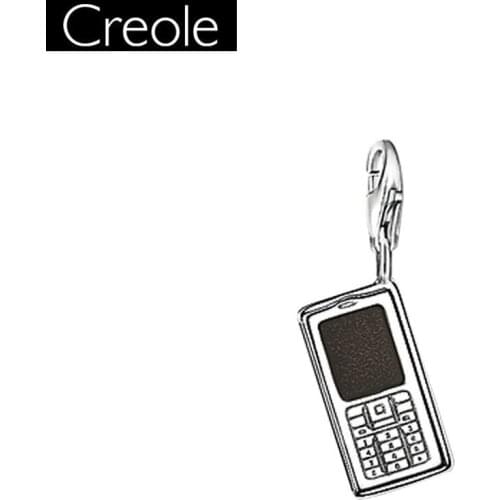 Charm Pendant Mobile Phone,2018 Fashion Jewelry Trendy Real Authentic 925 Sterling Silver Gift For Women Men Fit Bracelet