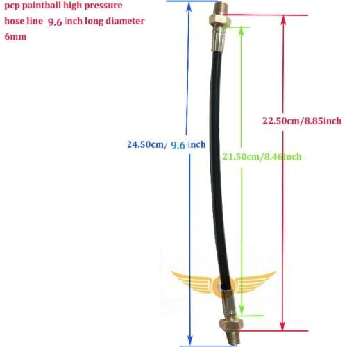 PCP Hunring Paintball High Pressure Hose Line for Paintball Air Refill 24.5 cm Long 2PCS=1 Lot