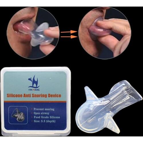 Silicone Anti Snoring Tongue Retaining Device Snore Solution Sleep Breathing Apnea Night Guard Aid Stop Sleeve