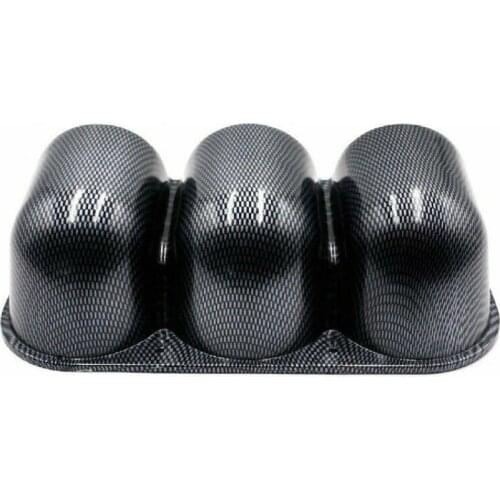 Universal Carbon Texture Triple Gauge Pod Holder 3 Holes 6cm Meter Panel Mount Bracket for Cars