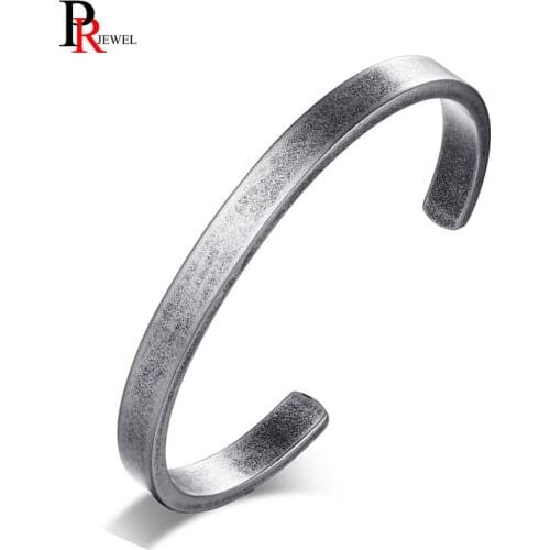 Vintage Stainless Steel Antique Reminder Inspiration Message Cuff Bangle Bracelets for Men Women