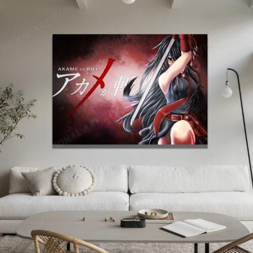 HD Anime Vintage Akame Ga Kill Wall Art Poster Nordic Picture Vintage Akame Ga Kill Canvas Home Decoration Painting