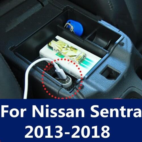 Car armrest box storage box central storage compartment compartment storage box car Accessories For Nissan Sentra 2013-2018