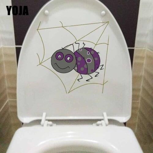 YOJA 23X23CM Cartoon Living Room Home Decor Toilet Decal Wall Sticker Hand Painted Animal Spiders T5-1165