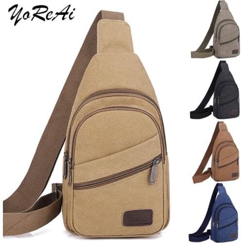 YoReAi Men Shoulder Bags New Waist Packs Sling Crossbody Pack Outdoor Sport Chest Packet Daily Picnic Canvas Messenger Bag Bolsa