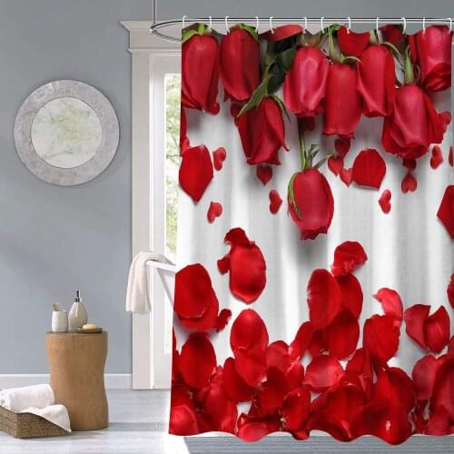 Retro Wood Grain Flowers Shower Curtain Rose StarfishBathroom Waterproof Bath Curtains Bathtub Screen Wall Decoration With Hooks