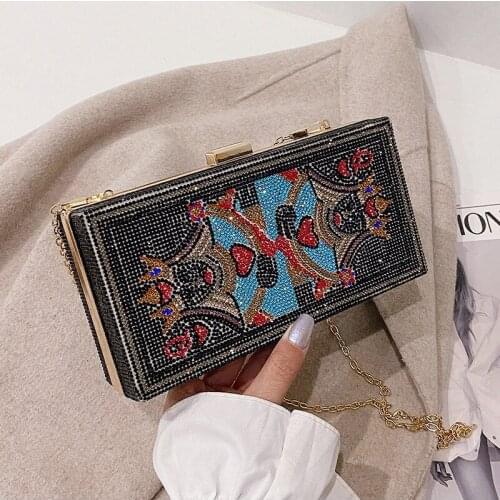 PU Leather Purses and Handbags for Women 2021 Designer Luxury Fashion Girls Female Shopper Casual Hot New Diamond Chain Wallets