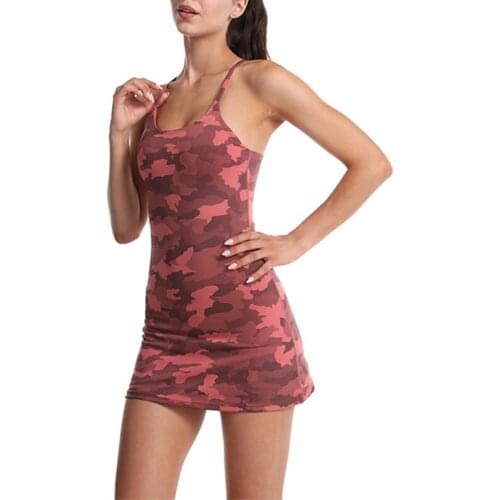 New Yoga Clothes Ladies Sports Anti-exposure Dress Stretch Tennis Running Dance Volleyball Tracksuit With Pocket