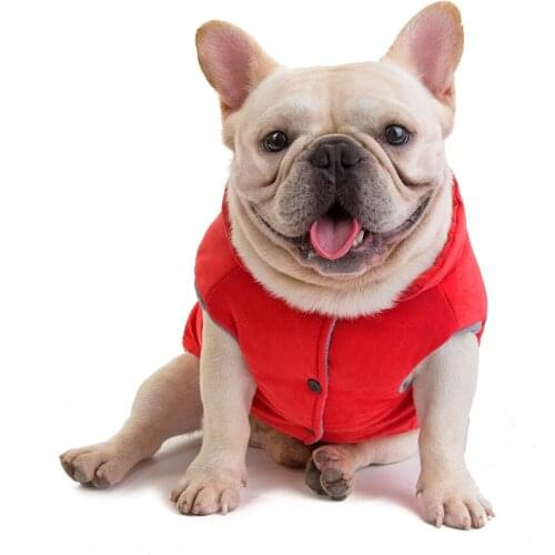 ADEWEL Winter Warm French Bulldog Chihuahua Dog Clothes Puppy Pet Clothes Costume For Small Medium Dogs Pocket Coat Jacket Vest
