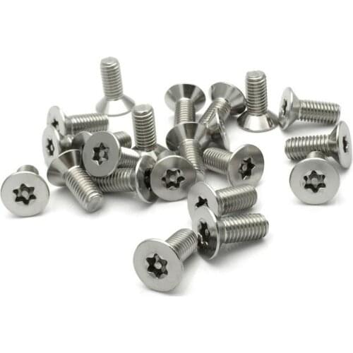 10/50x M2.5M3M4M5M6 304 stainless steel Six Lobe Torx Flat Countersunk Head with Pin Tamper Proof Anti Theft Security Screw Bolt