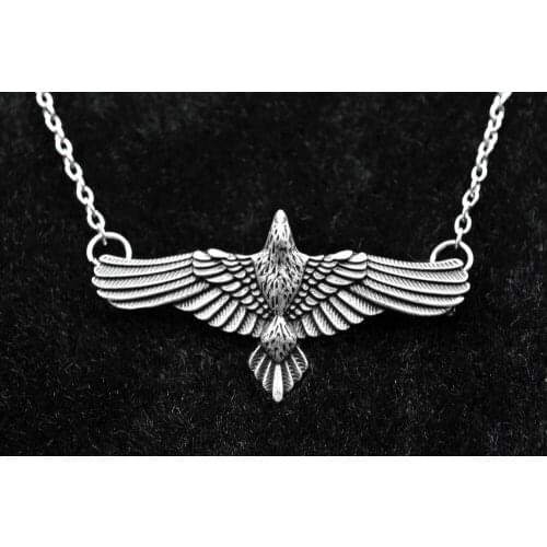 10pcs Handmade Flying Crow Pendant Antique Silver Raven Totem Necklace Celtics Viking Bird Jewelry Pagan Charm SGL318