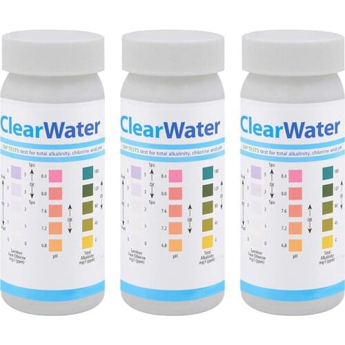 150pcs Multipurpose Chlorine PH Test Strips SPA Swimming Pool Water Tester Paper Three-in-one Water Tattrates Test Paper L*5