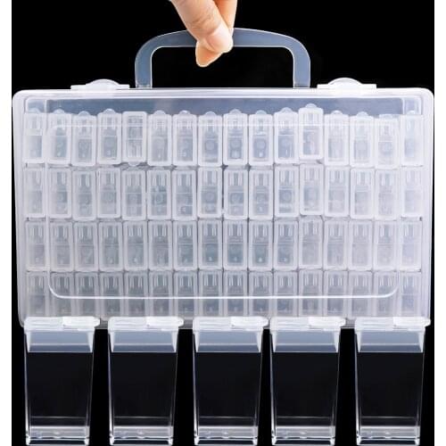 64pcs Transparent Nail Art Empty storage Case Box Rhinestones Gems DIY Jewelry Accessories Plastic Organizer Box Manicure Tool