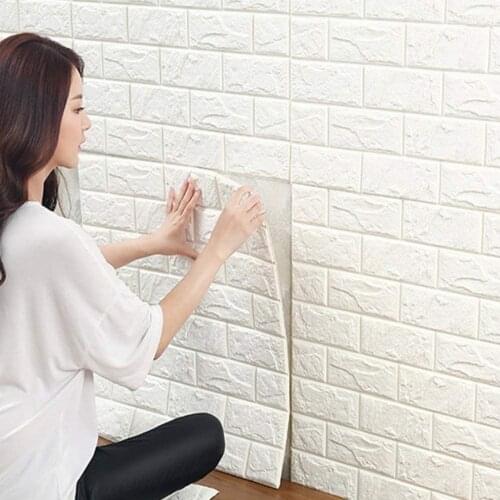 70*77 3D Wall Sticker Self Adhesive Wallpaper DIY Brick Living RoomTV Kids Safty BedroomWarm Home waterproof Decor Wall Stickers