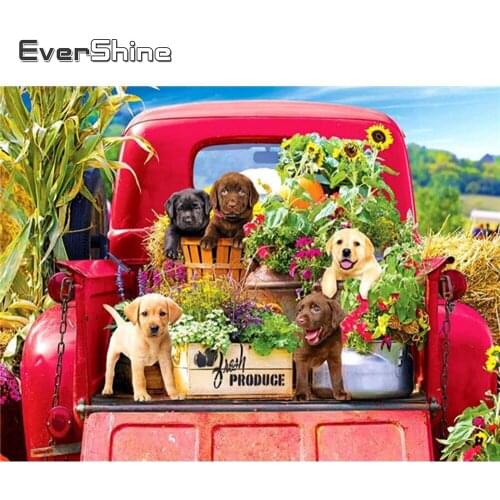 EverShine Diamond Embroidery Dog Cross Stitch Diamond Painting Animals Picture Rhinestones Home Decor Handmade Mosaic Art Kits