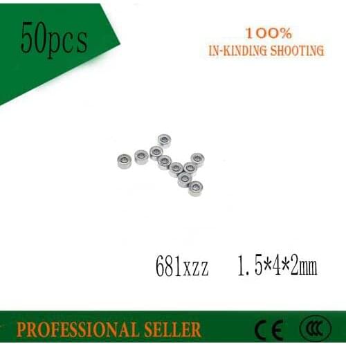 Free Shipping 50 PCS 681XZZ Bearings 1.5x4x2 mm Miniature Ball Bearings L-415ZZ W68/1.5ZZ