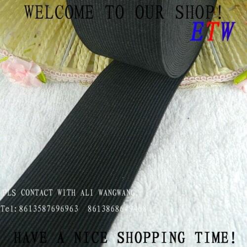 Free shipping ! 70mm Black Knitting Elastic Tape /Elastic Stretch Webbing ,10 yards/Roll, for wholesale and retail