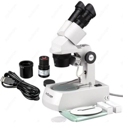 Binocular Stereo Dissecting Microscope--AmScope Supplies 20X-40X Binocular Stereo Dissecting Microscope with USB Camera