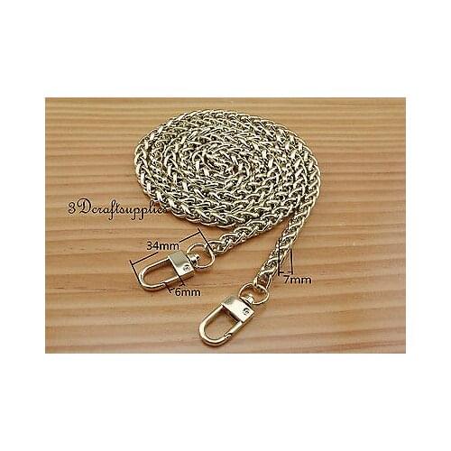 Purse chain metal shoulder chain cross body strap chain light gold 106 cm CF35