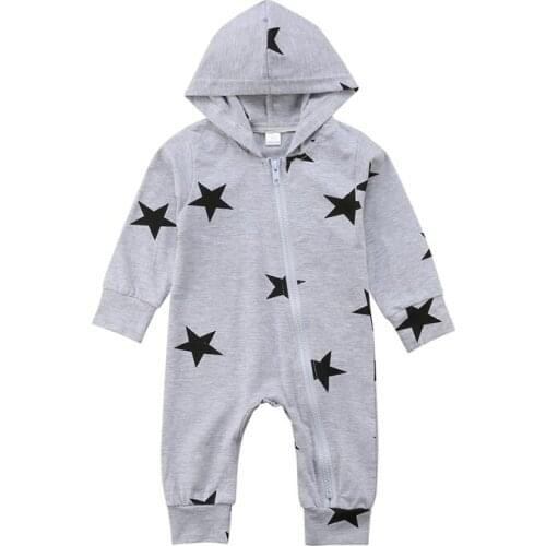 Infant Baby Boy Romper Toddler Kid Clothes Newborn Long Sleeve Hooded Romoper Zipper Jumpsuit Cotton Pajama Children Clothing