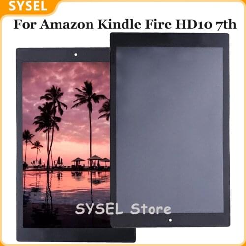 For Amazon Kindle Fire HD10 HD 10 7th Gen SL056ZE 2017 LCD Touch Screen Digitizer Panel Mount Replacement