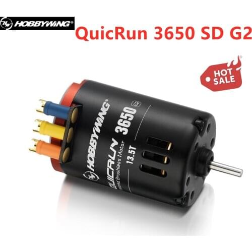 Hobbywing QUICRUN 3650 G2 6.5T / 8.5T /10.5T /13.5T / 17.5T / 21.5T 2S-3S Sensored Brushless Motor Use For Racing 1/10 RC Car