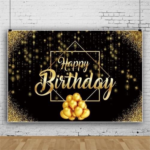Photo Background Royal Gold Birthday Party Decor String Of Dots Pendant Balloons Family Shoot Customized Poster Photo Backdrops