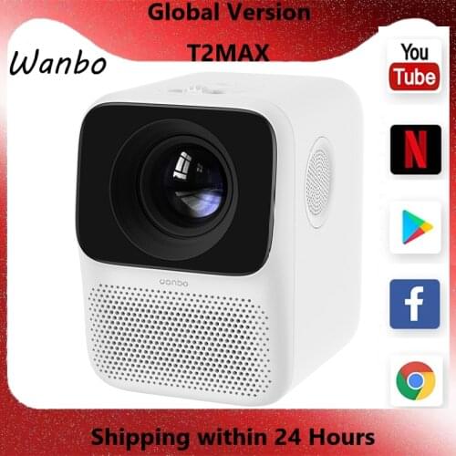 Global Version Wanbo T2 MAX Projector 1080P Mini LED Portable Projector 1920*1080P Vertical Keystone Correction For Home Office