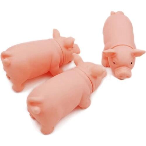 9CM Chew Squeaker Squeaky Play Sound Pig Shriek Simulate Interactive Simulation Model Pig Dog Cat Rubber Pig Toy Accessories