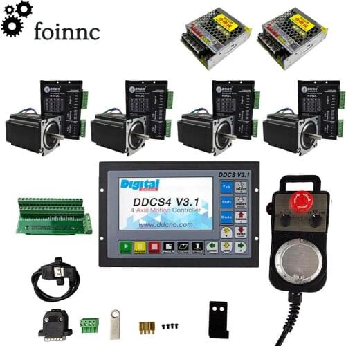Cnc kit Leadshine motor driver kit ddcsv3.1 4-axis motion control system Nema 23/57 driver and motor