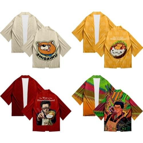 The Way of the Househusband Cosplay Costumes Anime Gokushufudo Tatsu 3D Printing Kimono Tops Blouse Coats Jackets Halloween
