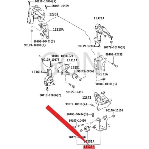 Engine left mounting bracket (for horizontal engine) 2004-Toy ota COR OL LA gearbox bracket Engine left bracket