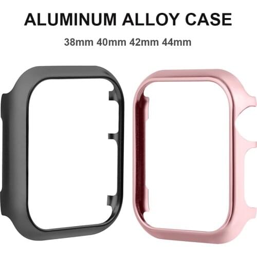 Metal Case for Apple Watch Case 44mm Series 6 5 4 SE 40mm Hard Aluminum Bumper Protective Cover Frame for iWatch 3 42mm 38mm