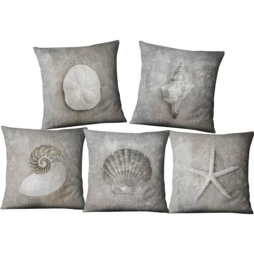 Nautical Anchor Sailor Shell Starfish Cotton Pillow Cushion Sofa Piaochuang Pad Home Decoration Pillow Cover Cushion Cover