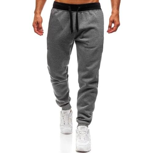 Mens Fitness Sports Pants Length Men Pure Color Casual Trousers New Joggers Tracksuits Casual Sweatpants Sporting Clothing