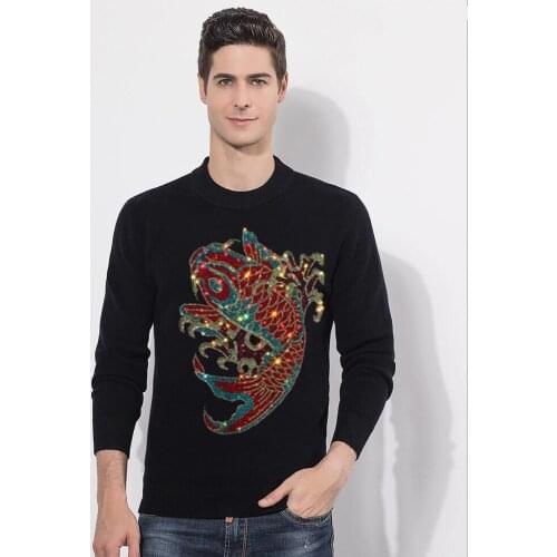 2020 Sweaters Men New Fashion Diamond stone Casual O-Neck Slim Cotton Knitted Mens Sweaters Pullovers Men Brand Clothing
