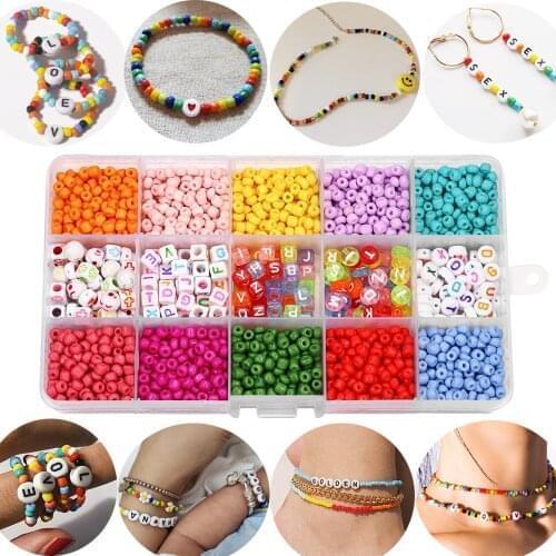 2020pcs Colorful Popular Bracelet Letter Heart Beads and Elastic Thread Jewelry Making Supplies Kits For DIY Earring Making Kits