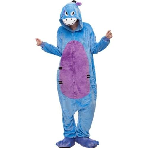 2020 New Adult Flannel Cosplay Costume Donkey Onesie Costumes For Unisex Create Dance Fancy Pajama Halloween Party