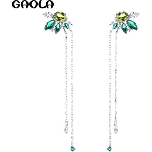 GAOLA New Classic Multicolor Plant Shape Cubic Zirconia Dangle Earrings for Woman GLE7791