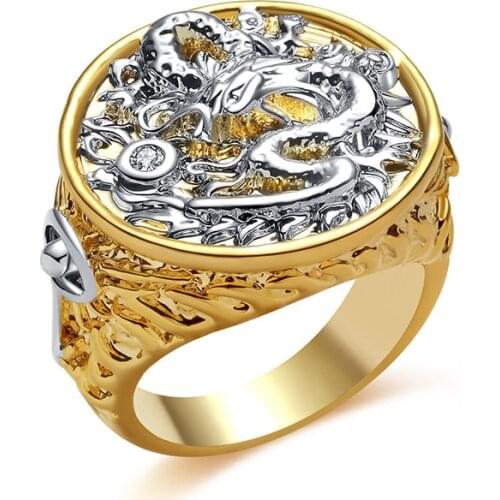 Wholesale Europe and America Exquisite Domineering Dragon Rings for Men Engagement Party Fashion Jewelry