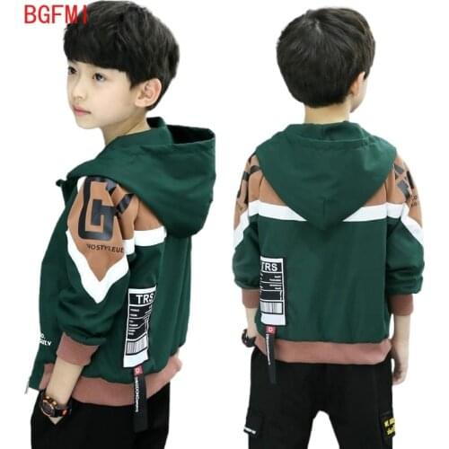 Spring Autumn 3 -10 Year Baby Boy Outwear Long Sleeve Jackets Coat Cartoon Letter Print Hooded Coat Outerwear Tops
