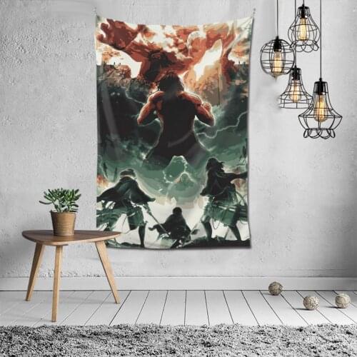 Poster Home Tapestry Attack On Titan SnK Anime Background Hanging Covering Living Room Arts Decor Ornaments Beach Mat
