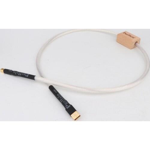 Preffair X420 12 Cores x 1.2mm Silver Plated USB Cable Audiophile USB AB A-B DAC Gold plating DAC Decoder Printer Data cable