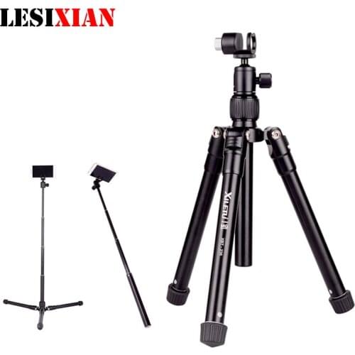 Professional Portable Travel Aluminum Tripod Ball Head 3in1 Extension Selfie Stick Phone Holder for Smartphone Mirrorless Camera