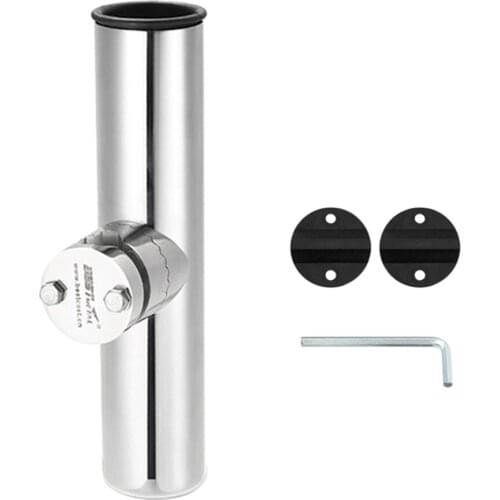 RAIL MOUNT 316 STAINLESS STEEL CLAMP-ON ROD HOLDER - Boat Fishing Marine