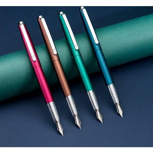 HongDian 525 Metal Fountain Pen Matte Barrel Iridium EF / Small Bent 0.4mm / 0.6mm Ink Pen Office Business Writing Gift Ink Pen