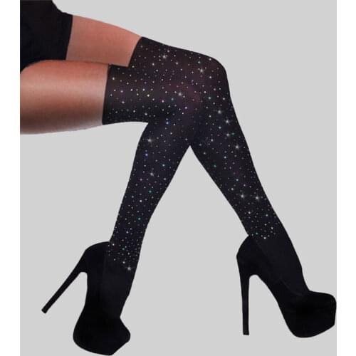Sexy Womens Tights Brilliant Stockings Sparkle Pantyhose Women Splicing Stockings Rhinestone Medias De Mujer Glitter Tights